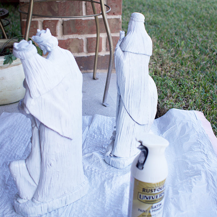 How To Spray Paint Over A Multicolored Nativity Set- Spray Paint Can