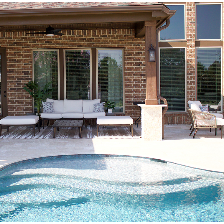 Backyard Patio Furniture Reveal and conversation area